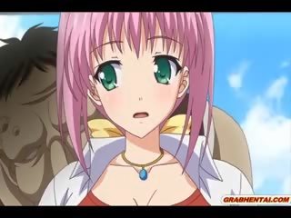 Bigboobs hentai med blind- körd bigcock