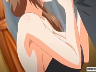 Hentai brunette in bunnygirl kostuum geneukt ruw