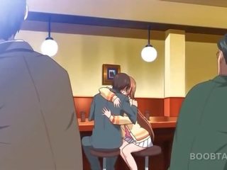 Redhead anime school doll seducing her sexy teacher