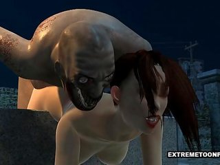 Enchanting 3D enchantress Fucked in a Graveyard by a Zombie