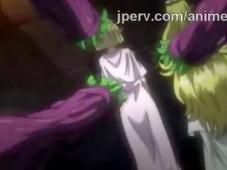 Terrific elf princess screwed by bunch of tentacles in hentai vid