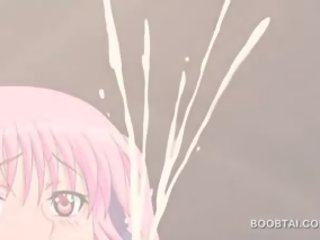 Pink Haired Busty Hentai Fairy Giving Tit Job