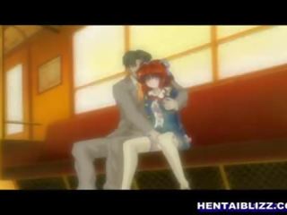 Tempting hentai coed gets fingered wetpussy in the train