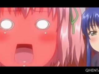 Hentai cookie makakakuha ng malalim throated at puke fucked may dildo